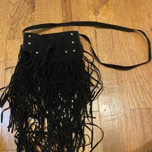 Black bohemian, cowgirl fridge, crossbody purse